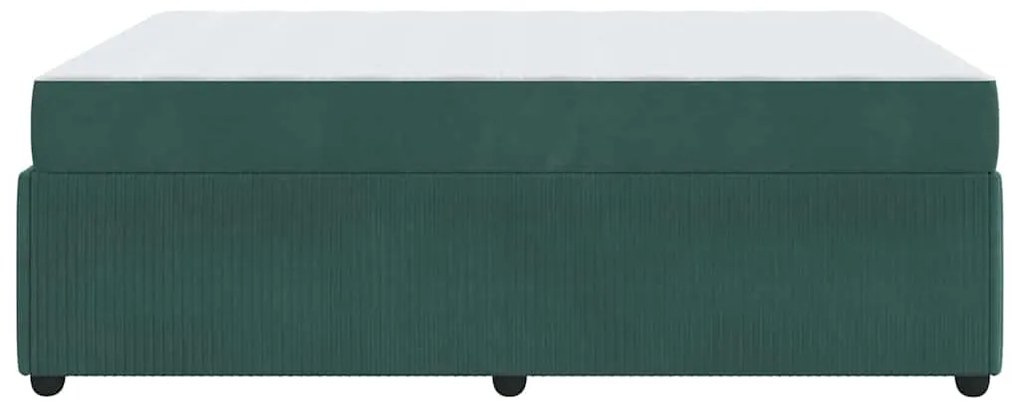 Estrutura de cama com colchão Verde-escuro 140 x 200 cm Veludo