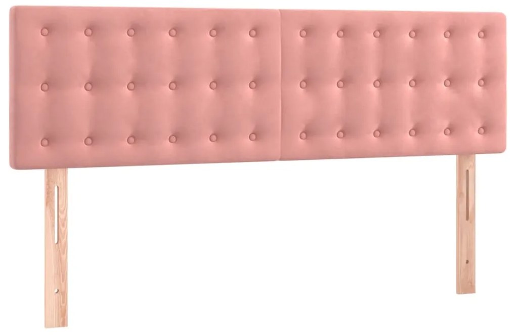 Cama com molas/colchão 140x190 cm veludo rosa