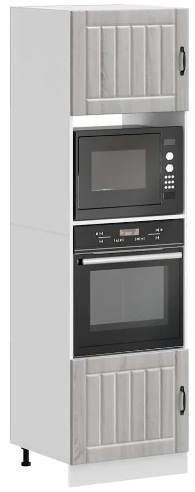 Armários forno 2pcs Kalmar derivados de madeira cinzento sonoma
