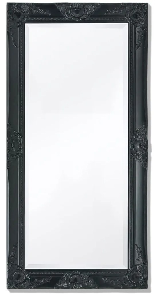vidaXL Espelho de parede, estilo barroco, 100x50 cm, preto