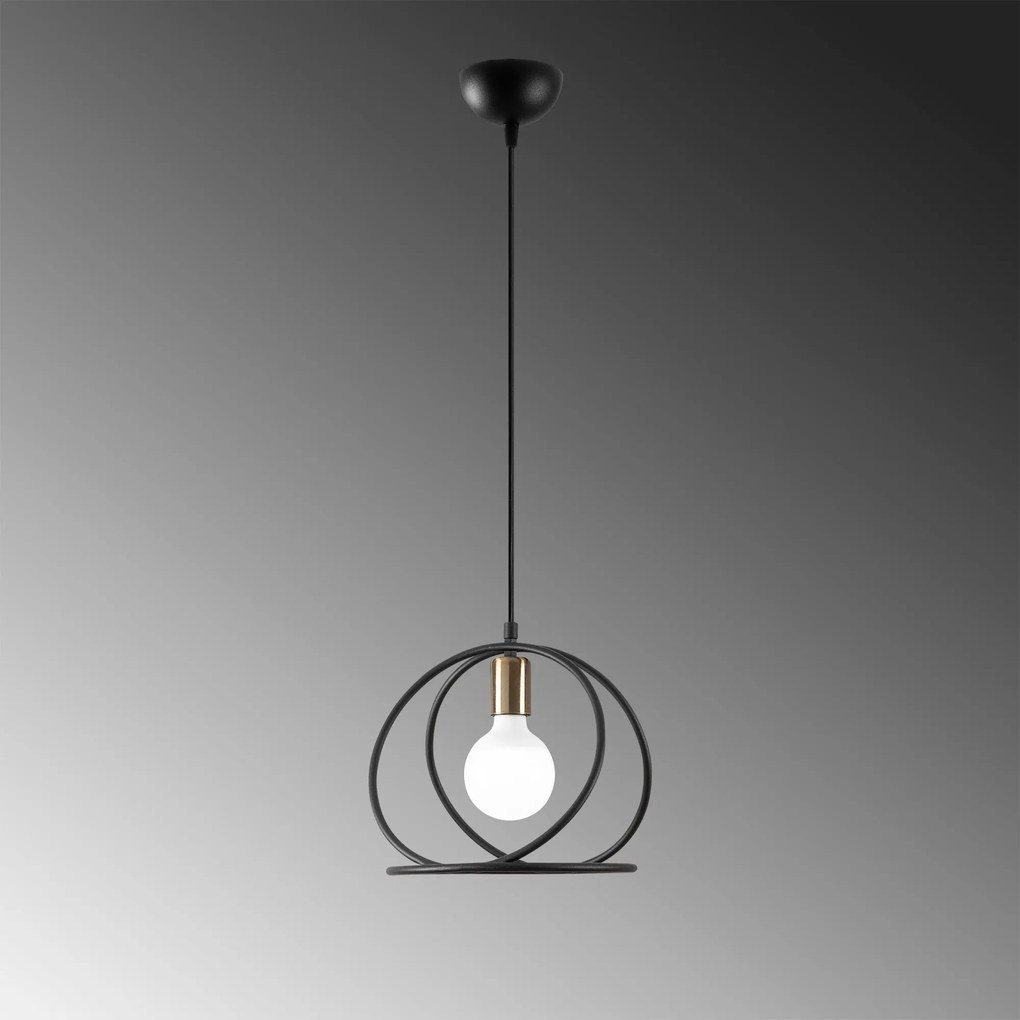 Candeeiro de Teto Circle – Preto – 26 x 26 cm