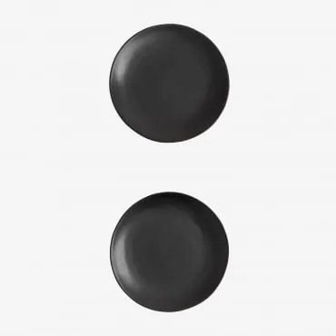 Pack De 2 Pratos De Sobremesa Belvere Preto - Sklum