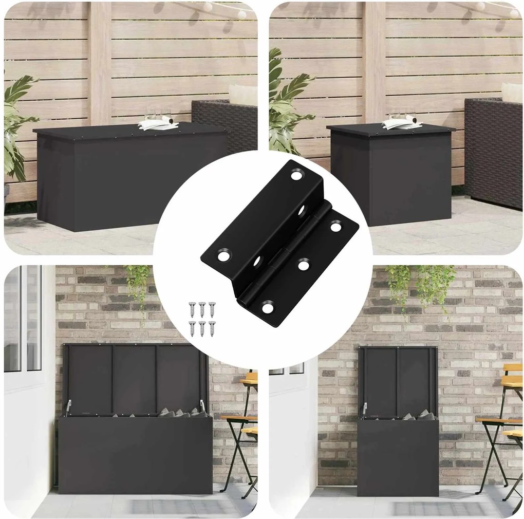 vidaXL Dobradiça 537 pcs Preto 38 x 17 x 60 mm Ferro