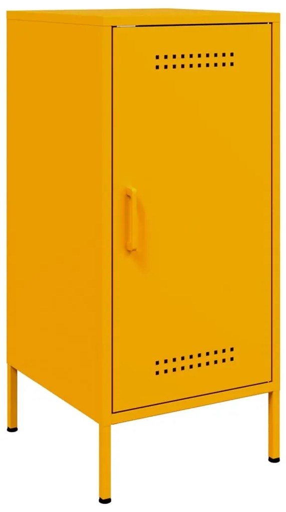 Aparadores 2 pcs 36x39x79 cm aço amarelo mostarda