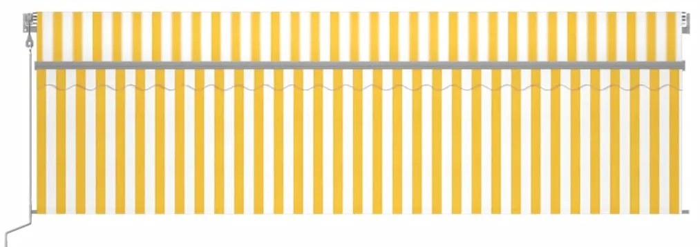 Toldo retrátil automático com estore 5x3 m amarelo e branco