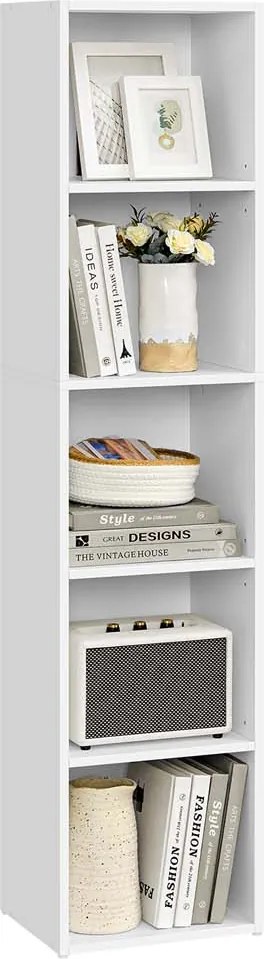 Estante com 5 compartimentos abertos 24 x 30,2 x 134,2 cm em branco