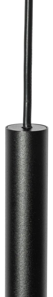 Sistema de iluminação de trilho moderno com 5 luzes pendentes preto 1-fase - Iconic Frini Moderno
