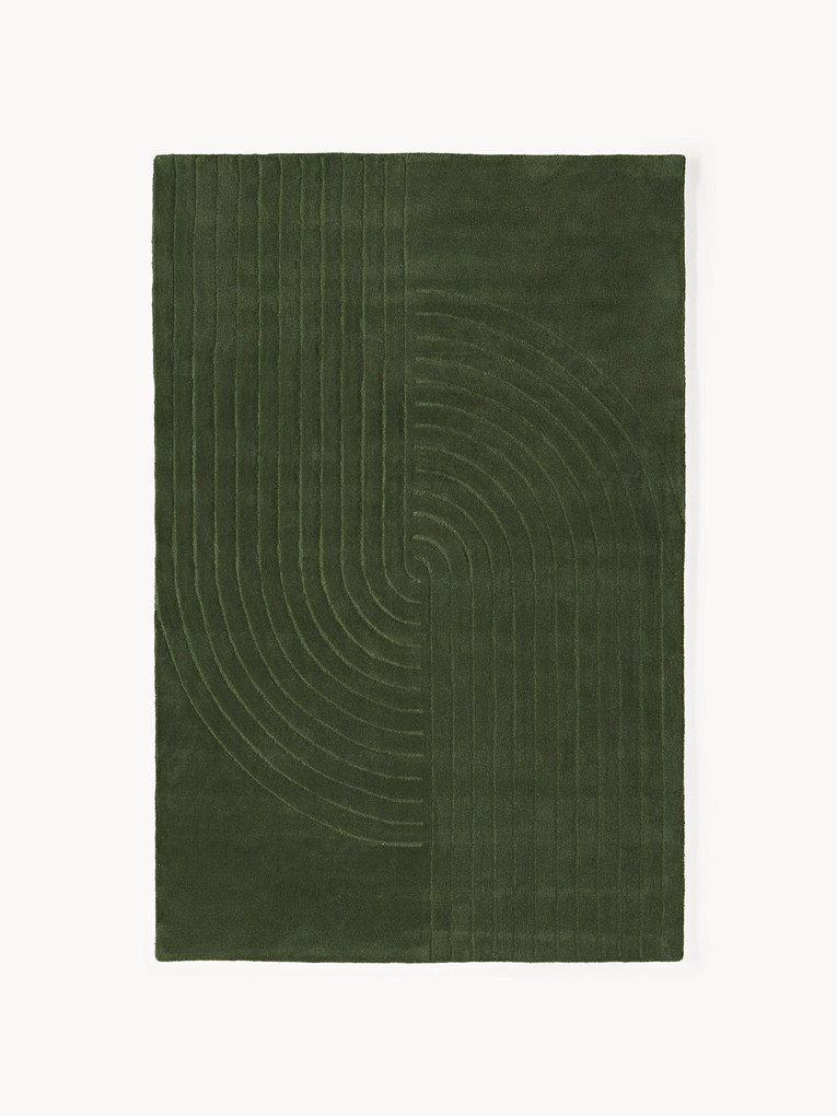 Tapete em lã artesanal com relevo Mason