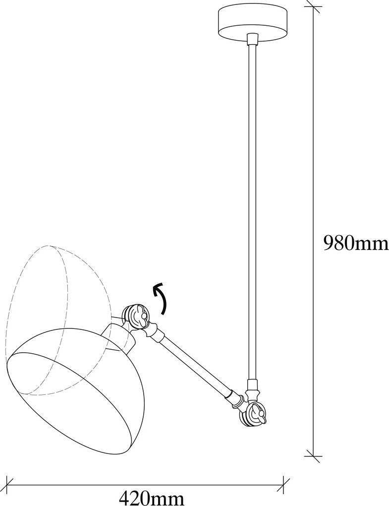 Candeeiro Suspenso Dram – Preto – 42 x 42 cm