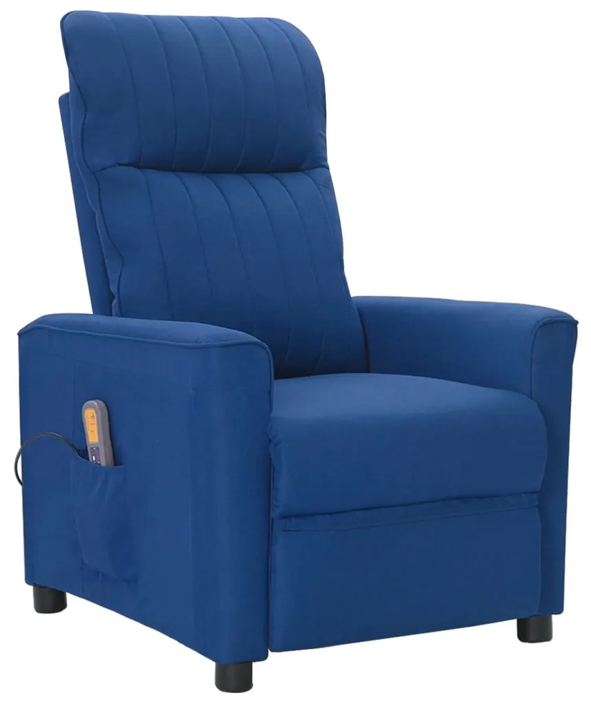 vidaXL Poltrona de massagens tecido azul