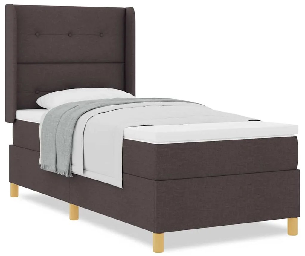 Cama Box Spring com Colchão Castanho 80x200 cm