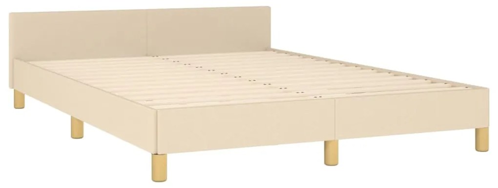 Estrutura de cama sem colchão 140x200 cm tecido cor creme
