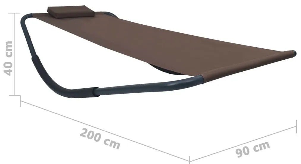 Espreguiçadeira de jardim 200x90 cm aço castanho