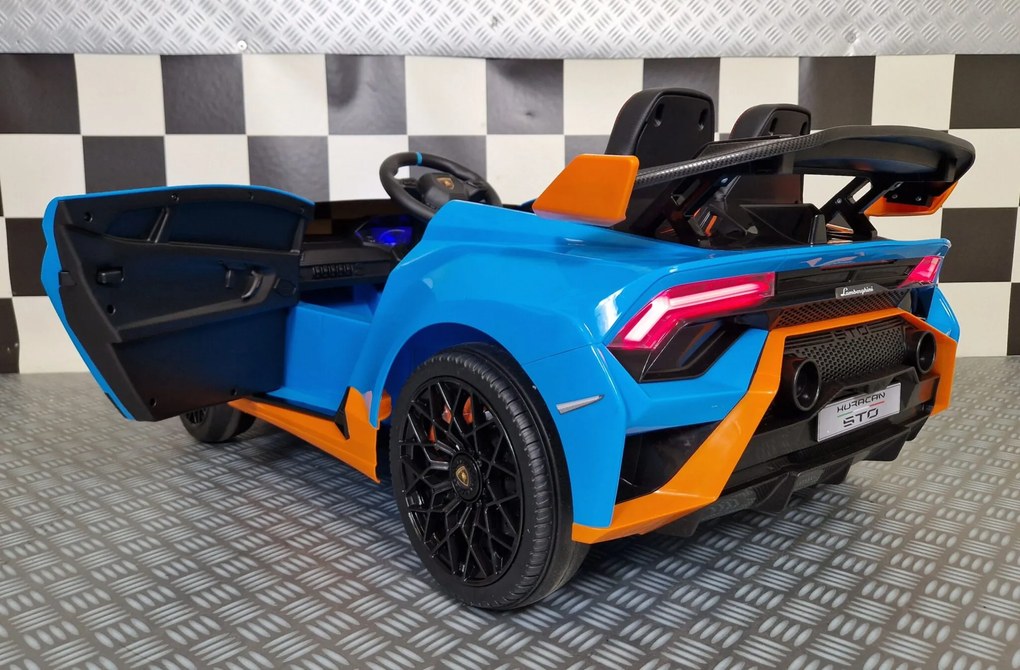 Carro eletrico bateria crianças 12V Lamborghini Huracan STO drift Azul