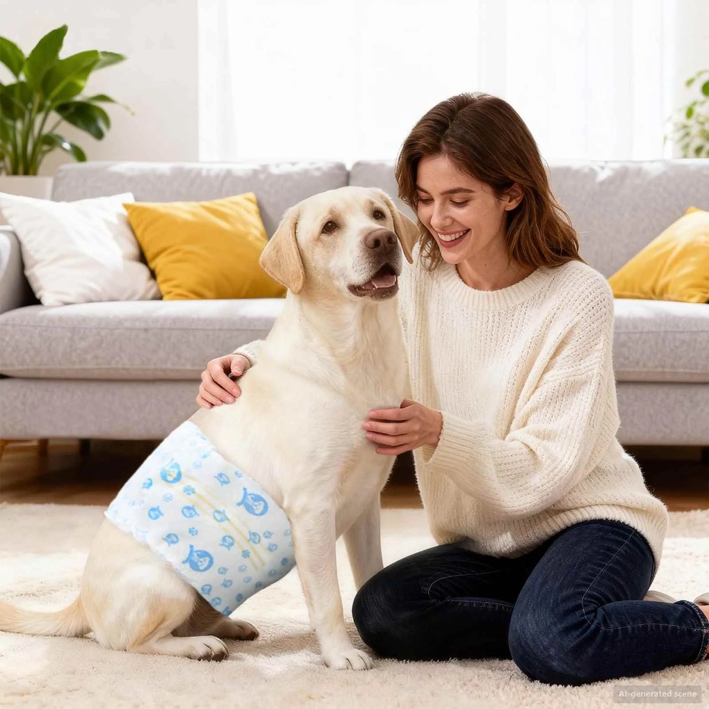 vidaXL Fralda descartável para cães machos 30 pcs Branco XL