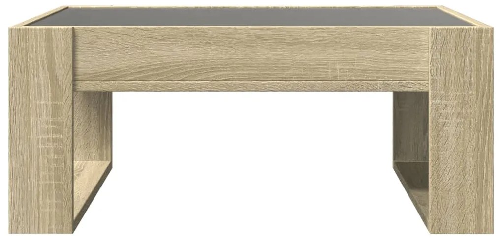 Mesa de centro luzes LED Infinity 70x53x30 cm carvalho sonoma