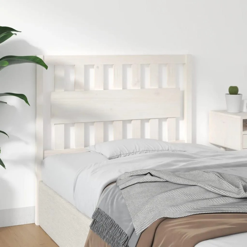 Cabeceira de cama 105,5x4x100 cm madeira de pinho maciça branco