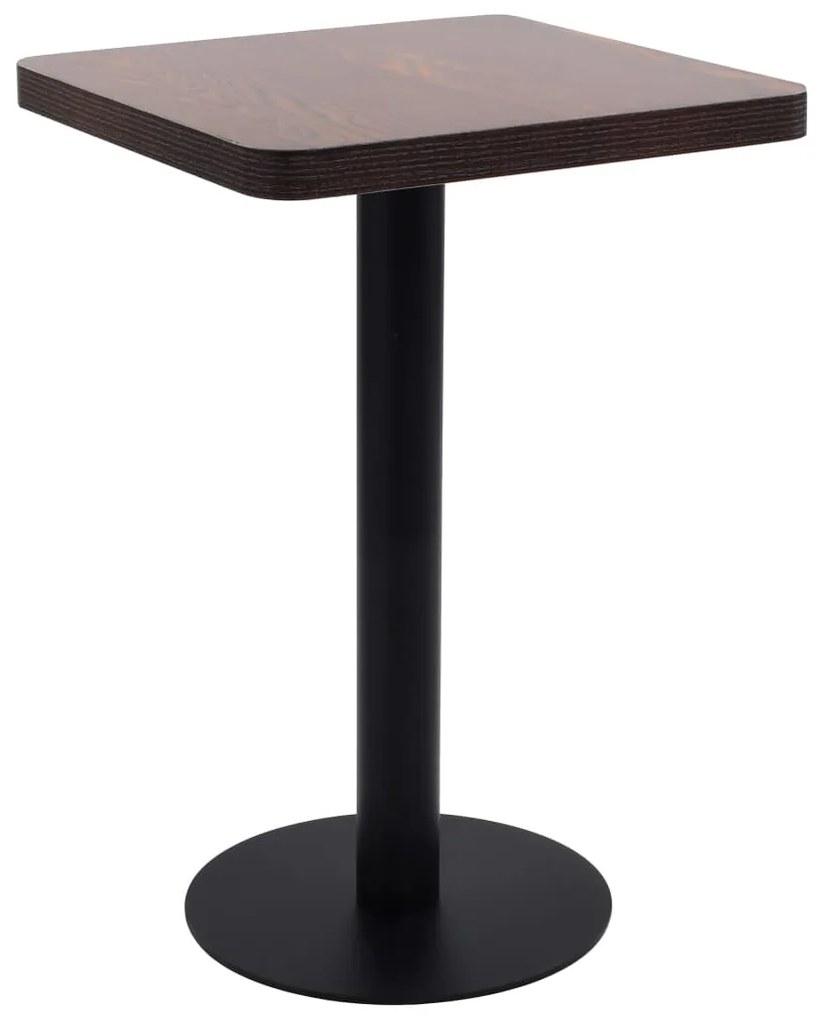 vidaXL Mesa bistrô 50x50 cm MDF castanho-escuro