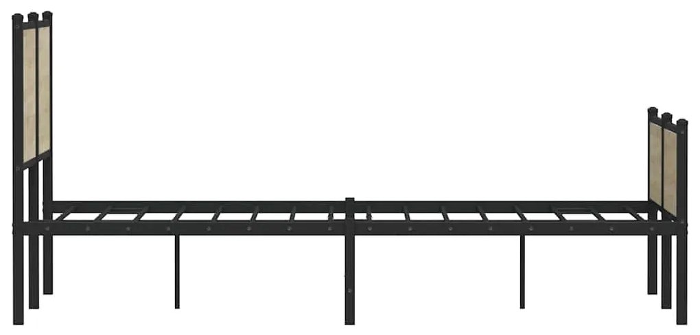 Estrutura de cama sem colchão 120x190 cm metal carvalho sonoma