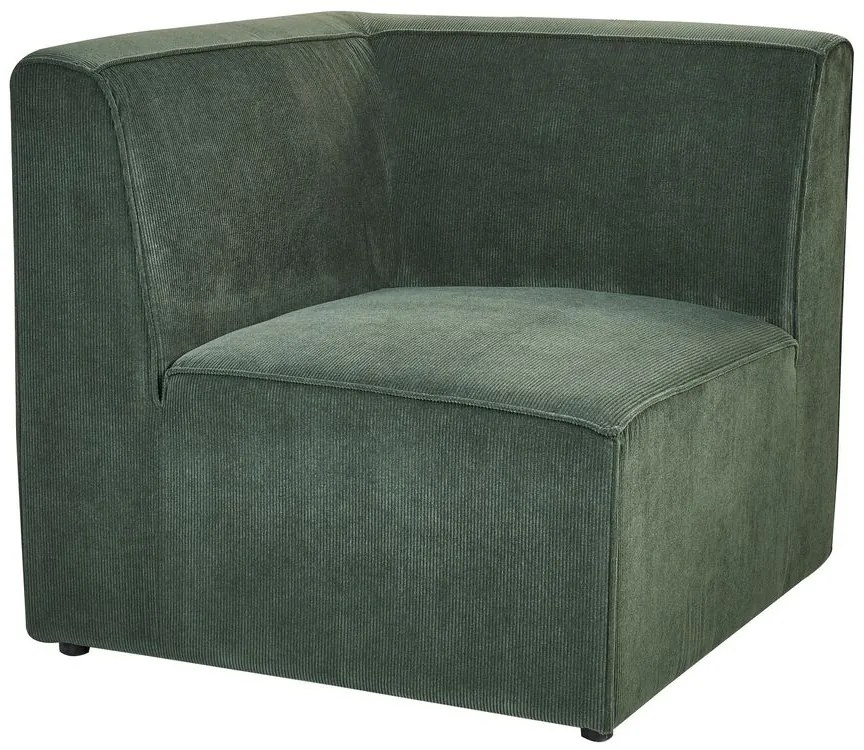 Sofá de canto 5 lugares com repousa-pés em bombazine verde escuro à esquerda LEMVIG Beliani