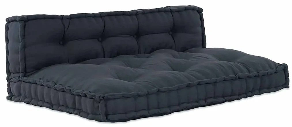 vidaXL Almofada de Sofá de Palete 2 pcs Antracite Standard Algodão