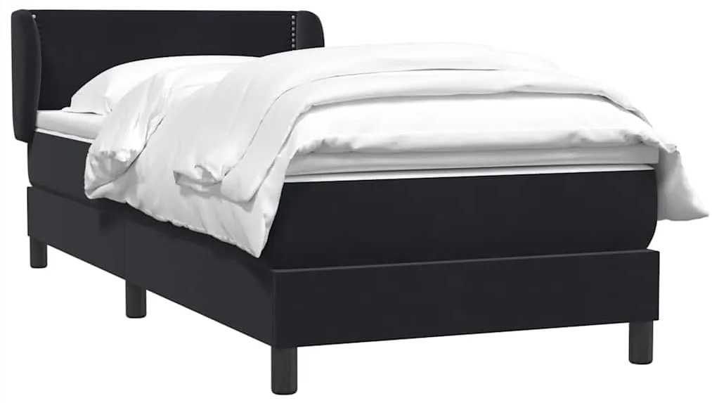Cama box spring com colchão 90x210 cm veludo preto