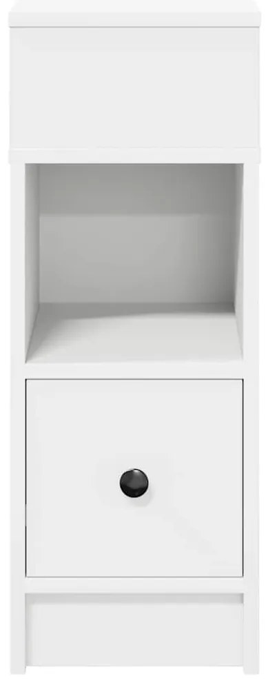 Mesas de cabeceira 2 pcs com gaveta 25x31x66 cm branco