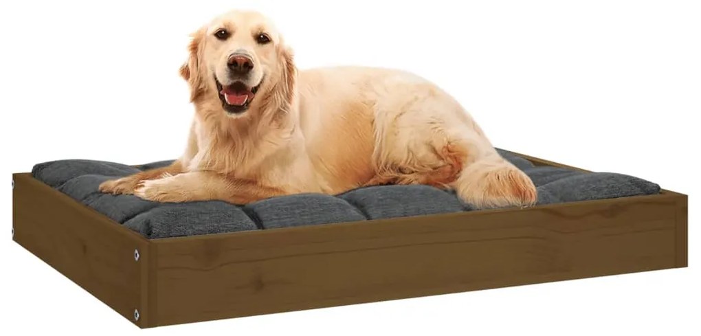 Cama para cães 71,5x54x9 cm pinho maciço castanho mel