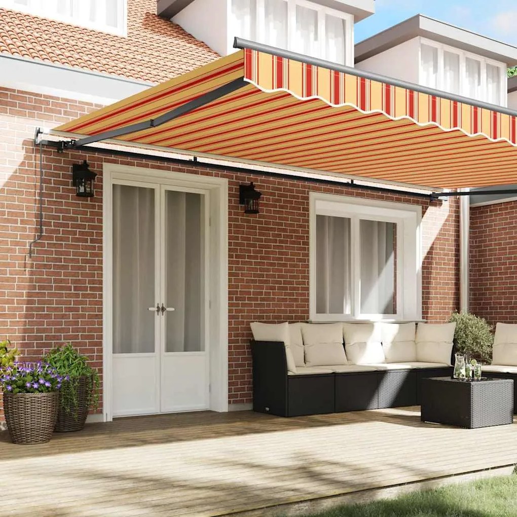 Toldo Manual amarelo e laranja 500 × 350 cm Poliéster
