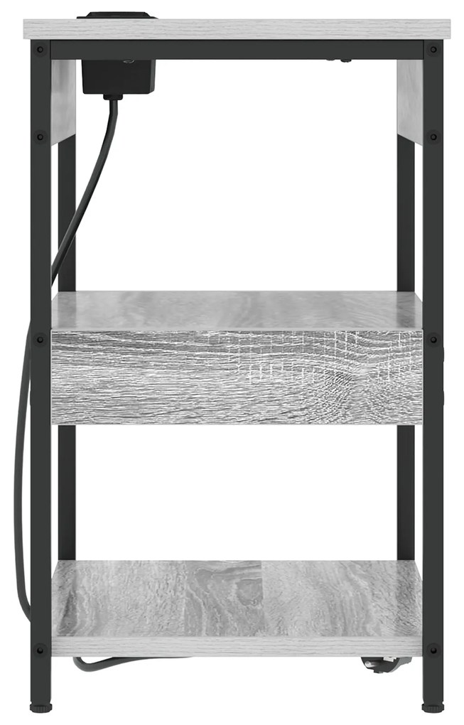 Armário de Cabeceira Sonoma cinzento 41 x 31 x 51 cm