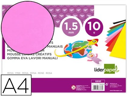 Goma Eva Din A4 60gr Espessura 1,5mm Rosa
