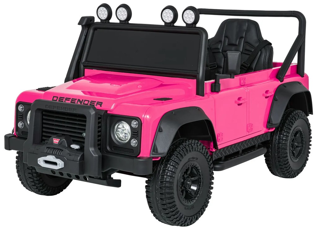Jipe elétrico para Crianças 24V Land Rover Defender 110 SVX Concept Rodas Espuma EVA, Assento couro ecológico Rosa