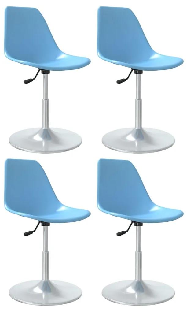 Cadeiras de jantar giratórias 4 pcs PP azul