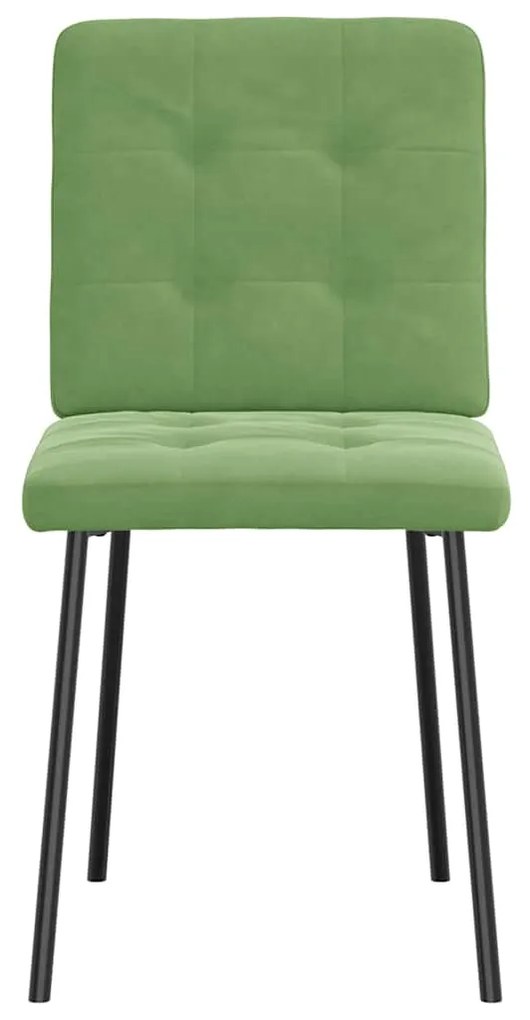 Cadeiras de jantar 4 pcs veludo verde-claro