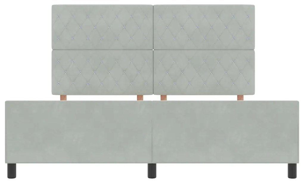 Cama vidaXL Cinza Claro 180x200 cm Veludo