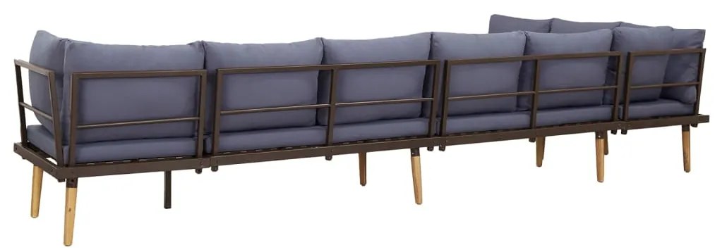 8 lugares conjunto lounge jardim c/ almofadões acácia maciça