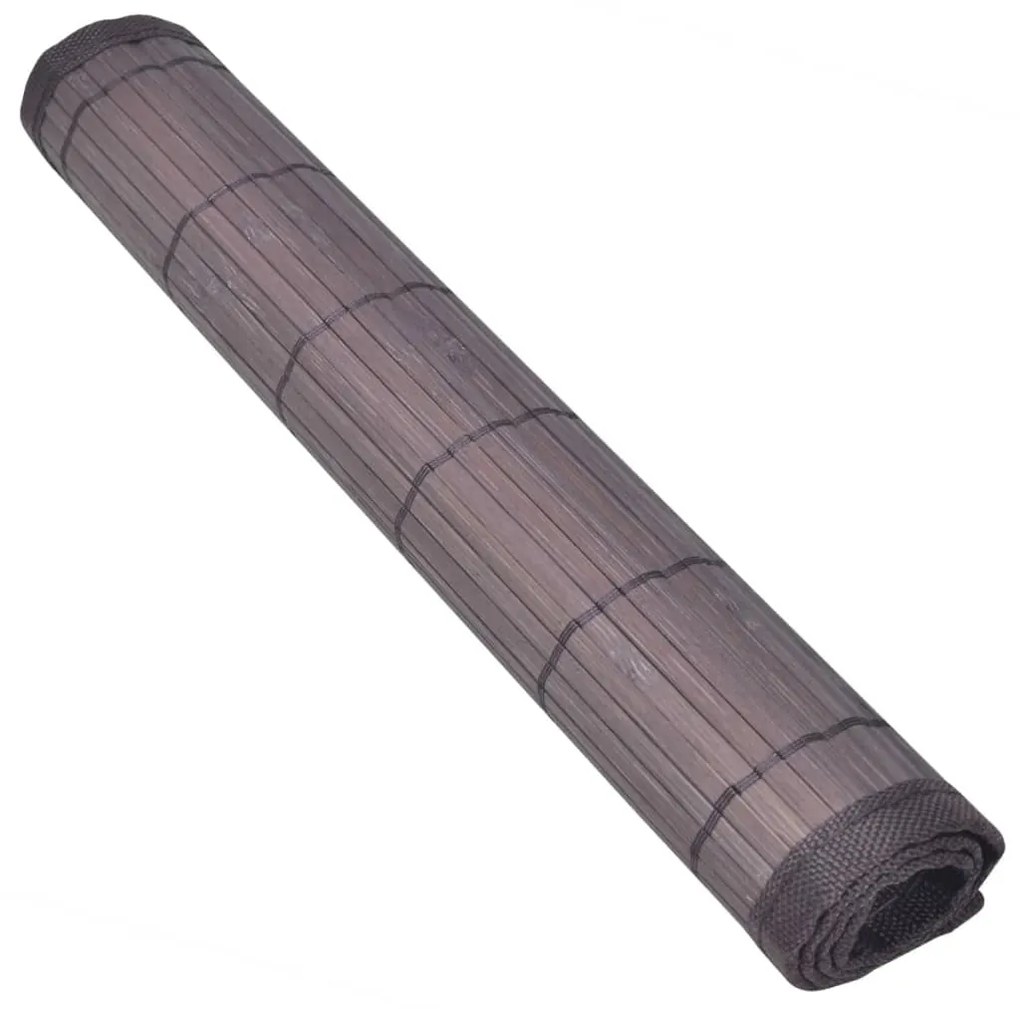 Individuais de mesa bambu 6 pcs 30x45 cm castanho-escuro