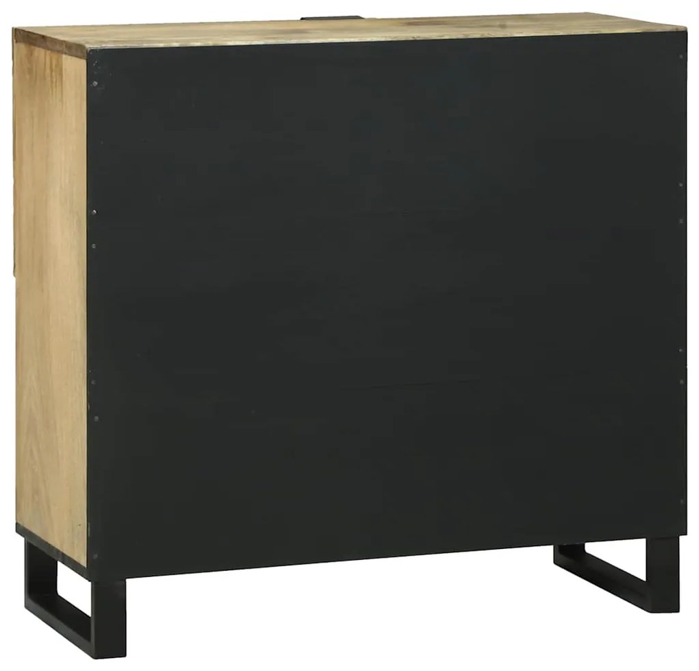 Buffet – 80x33.5x75 cm, Feito de Madeira Sólida de Mogno