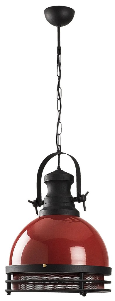 Candeeiro de Teto Saglam – Vermelho/Preto – Diâmetro 32 cm, Altura 144