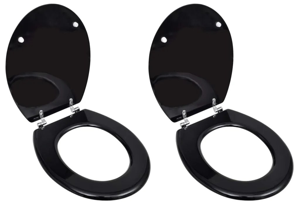 275908 vidaXL Assentos de sanita com tampas 2 pcs MDF preto