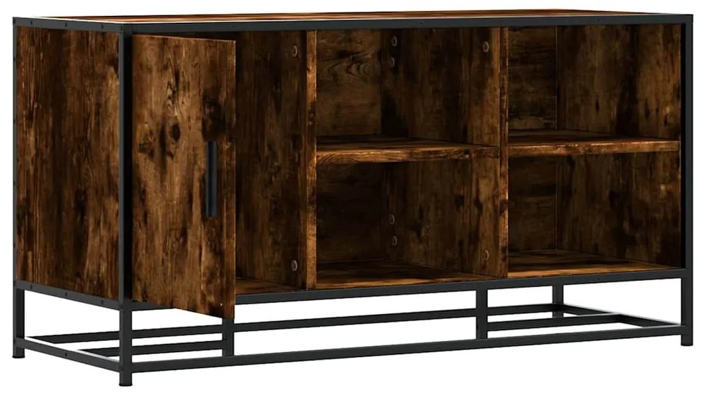 Banco para calçado carvalho fumado 100x40x53,5 cm madeira metal
