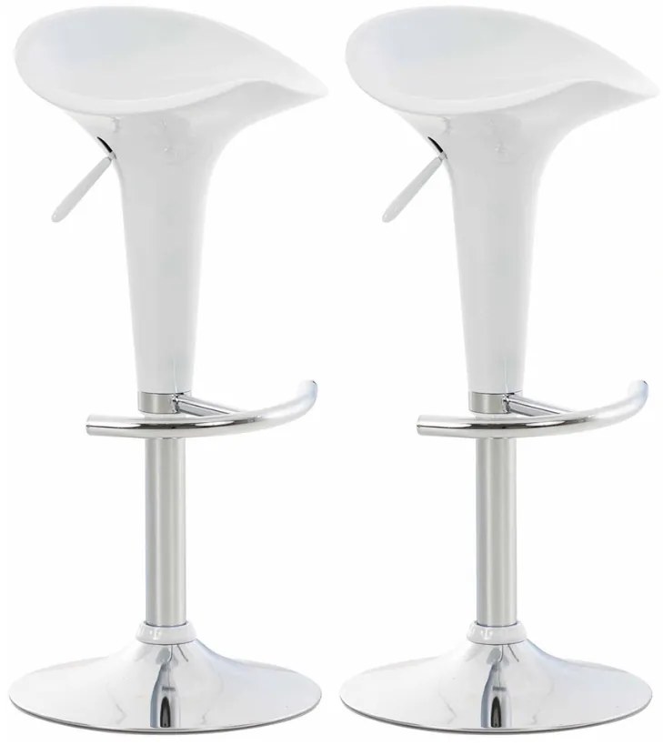 Conjunto de 2 bancos de bar Saddle 37 x 87 x 37 cm Branco