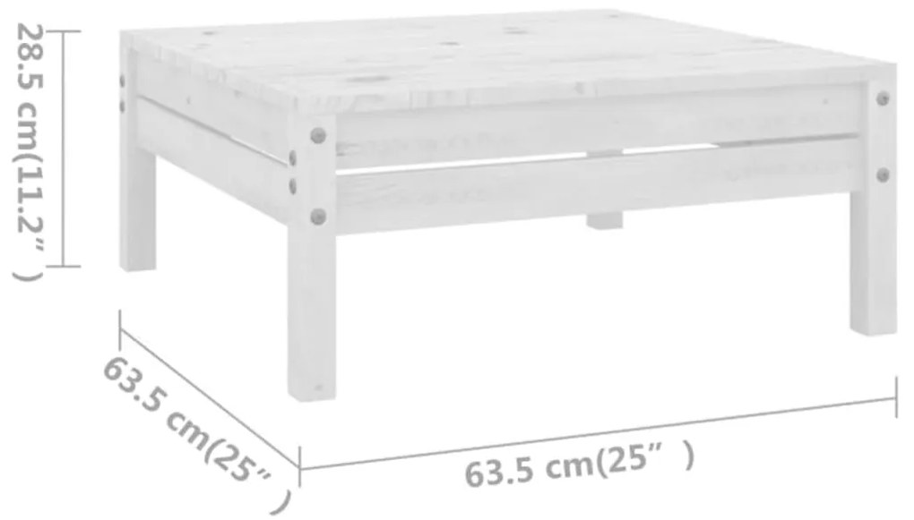 7 pcs conjunto lounge de jardim pinho maciço branco