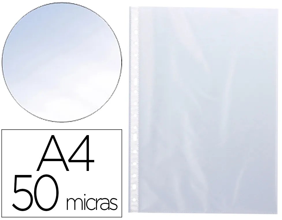 Saca Catalogo Q-Connect Din A4 50 Microns Cristal Bolsa de 100 Unidades
