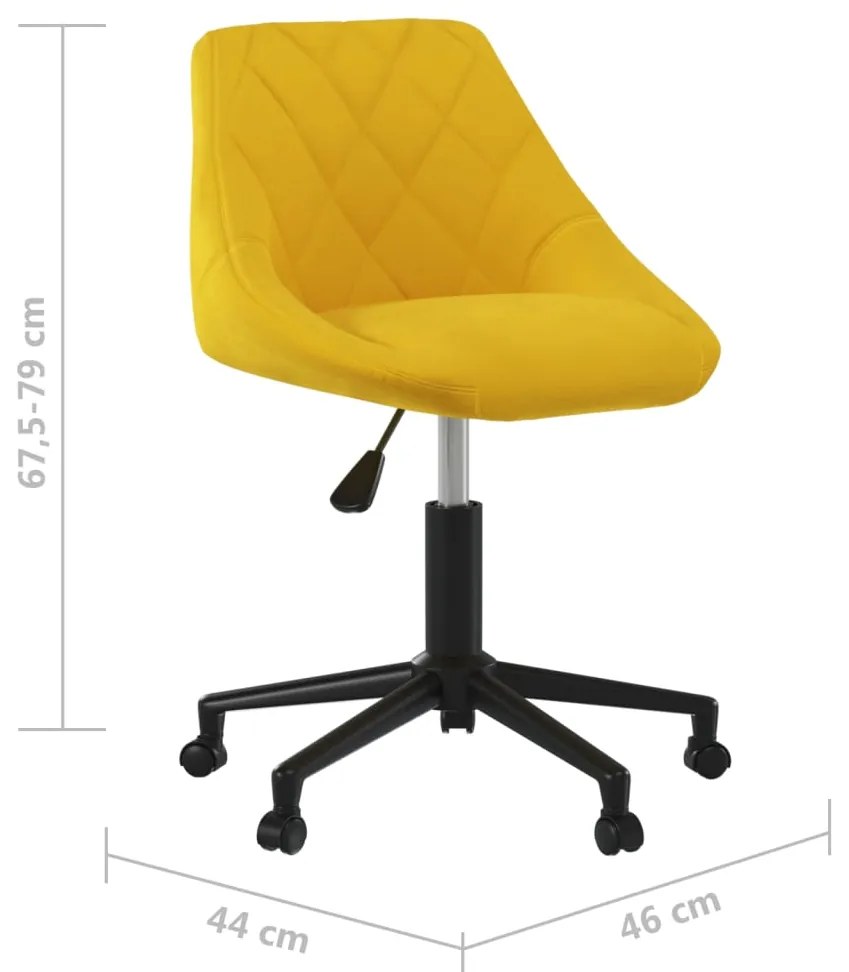 Cadeira de jantar giratória veludo amarelo mostarda