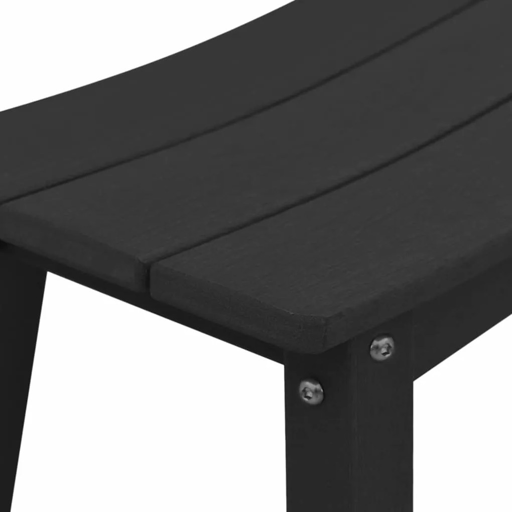 Conjunto de Bar de Jardim vidaXL 3 Peças Preto HDPE