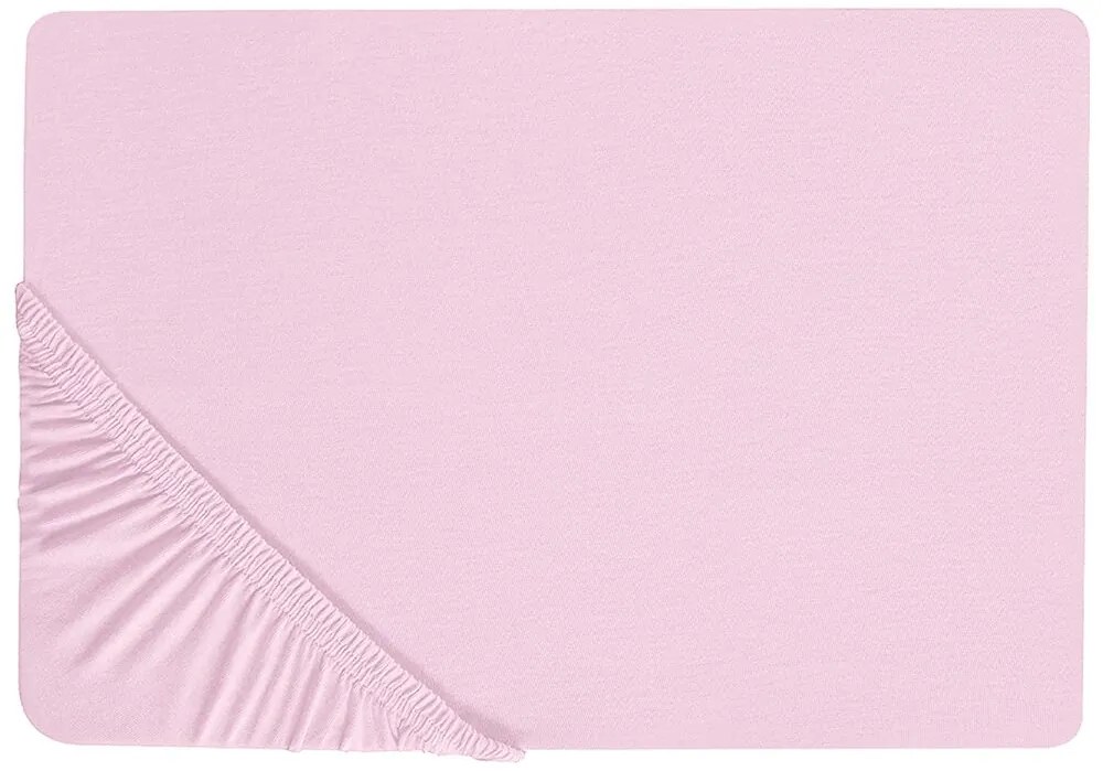 Lençol-capa em algodão rosa 160 x 200 cm JANBU Beliani
