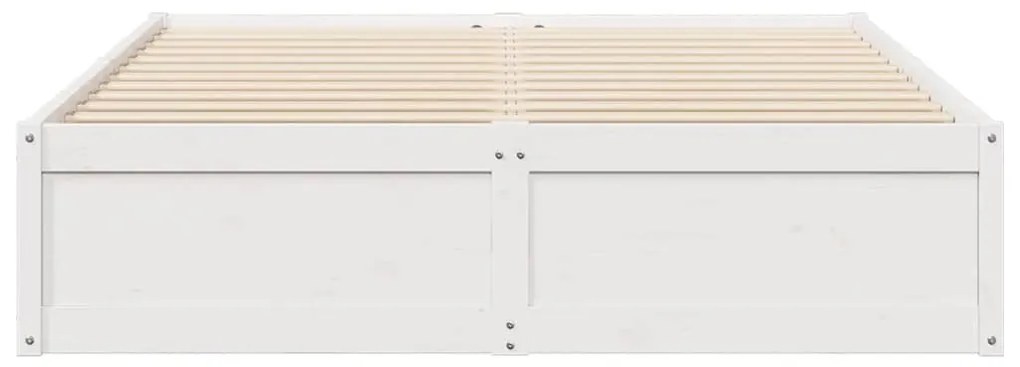 Cama sem colchão 140x190 cm madeira de pinho maciça branco