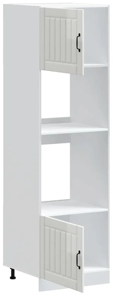 Armários forno 2pcs Kalmar derivados madeira branco brilhante