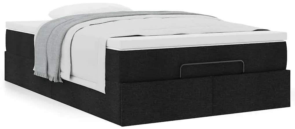 moldura de cama síriaXL otomana com colchão preto tecido